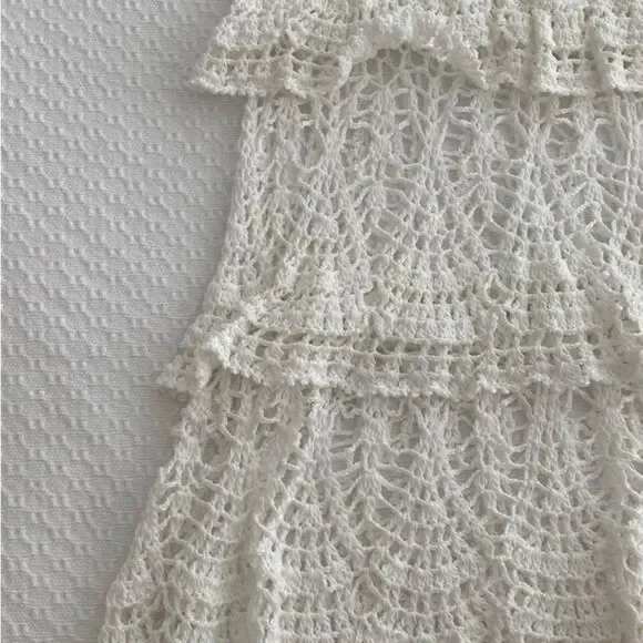 Anna Kosturova Cotillion handmade Crochet Midi Dress - size S - Picture 8 of 11